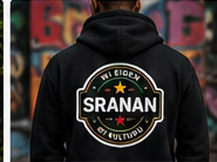 Sranan hoodie seen from the back