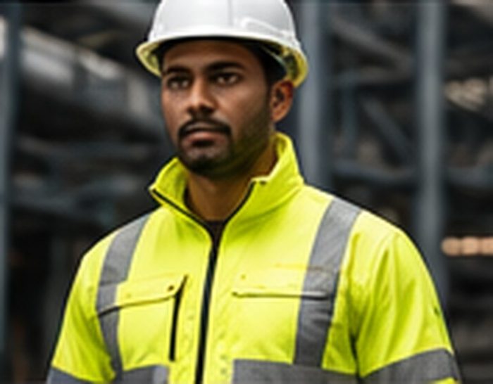 Worker in Code Workwear hi-vis jacket